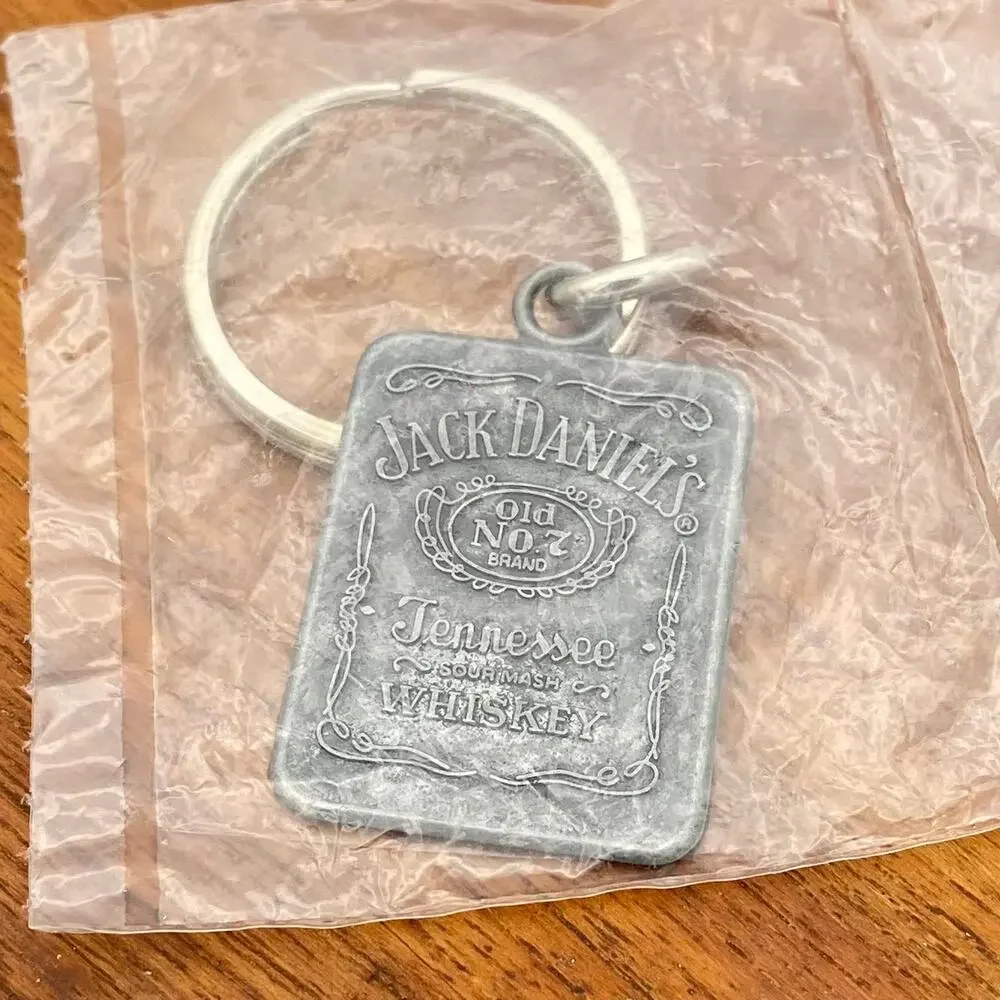 Vintage Jack Daniels Metal Keychain Tenn Whiskey Please Drink Responsibly NIP